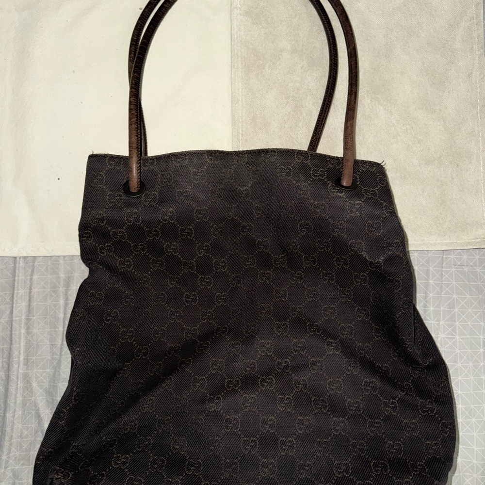 Gucci Dark Brown Monogram Tote - Picture 7 of 12